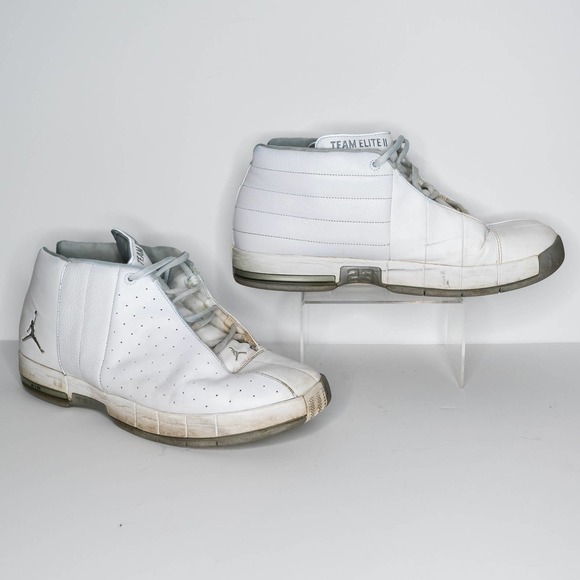 Air Jordan Men's Team Elite II Basketball Shoes Sneakers White Size 13AN
